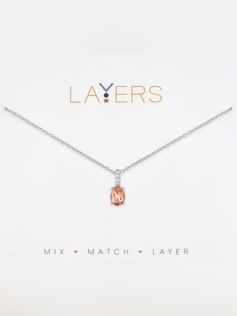 Layers Silver Vintage Rose Drop Layers Necklace